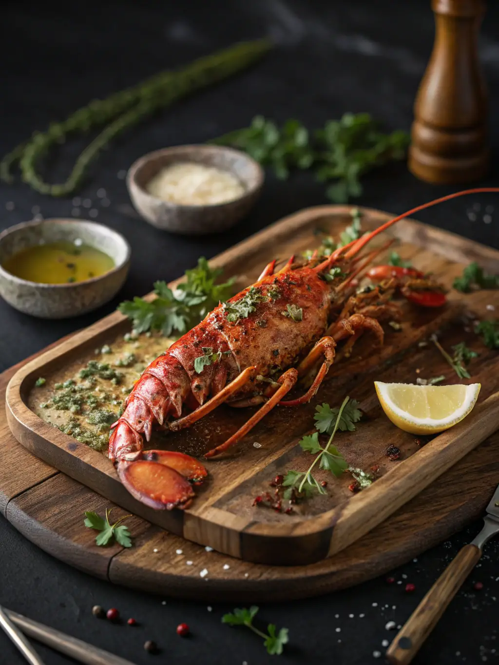 A close-up shot of a beautifully plated seafood dish, showcasing fresh ingredients and elegant presentation, suitable for a high-end catering menu.